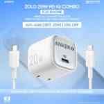 Combo Anker Zolo Charger 20W IQ & PD iPhone 14 Series and Below