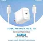 Anker 313 Combo 45W Fast Charger 2.0 for Samsung also PPS/PD/IQ3 Support White