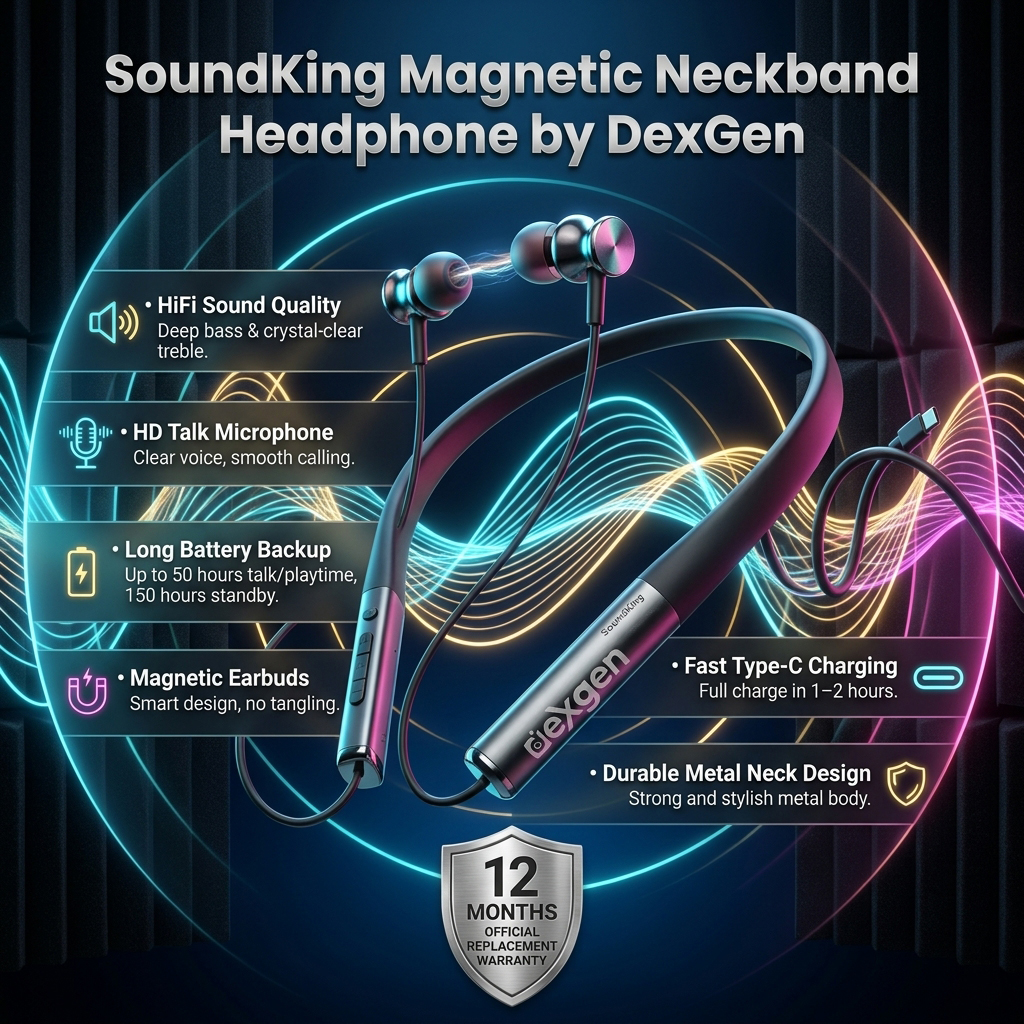 SoundKing Magnetic Neckband Headphone by DexGen