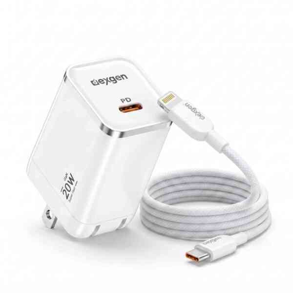 DexGen Elite 20W GaN PD Fast Charger Combo with USB-C to Lightning Cable | Super Fast Charging