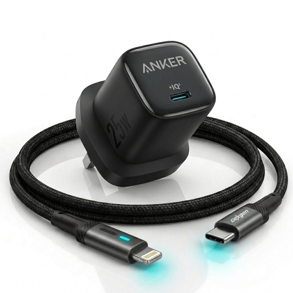 Anker 25w Compact UK c to Lightning black 1 _ Deximpo International Limited