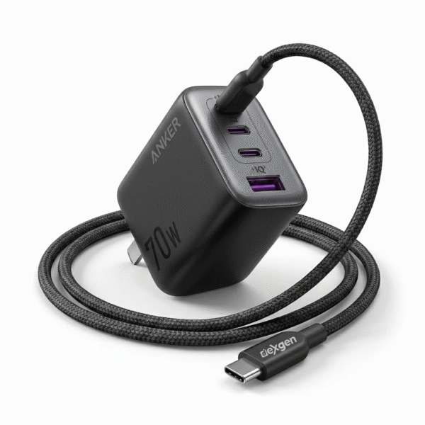 Anker Zolo 70W 4-Port GaN Fast Charger with DexGen NEO Type-C to Type-C Cable Combo